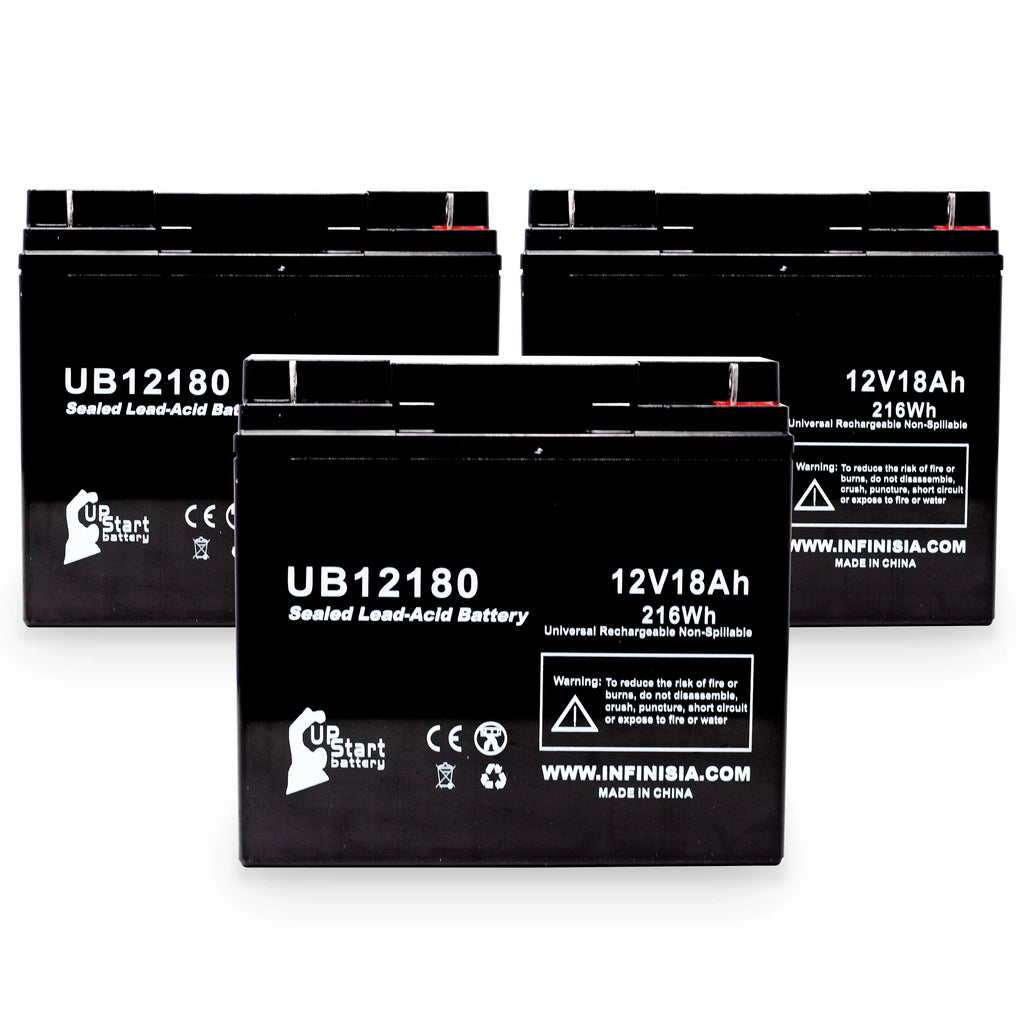 T4 CSB AMERICA OF Lead Universal Compatible 3x Battery Battery Terminal, BATTERY 18000mAh, SLA) Pack Replacement GP12170B1 Sealed (12V, - AGM, UB12180 18Ah, - Acid