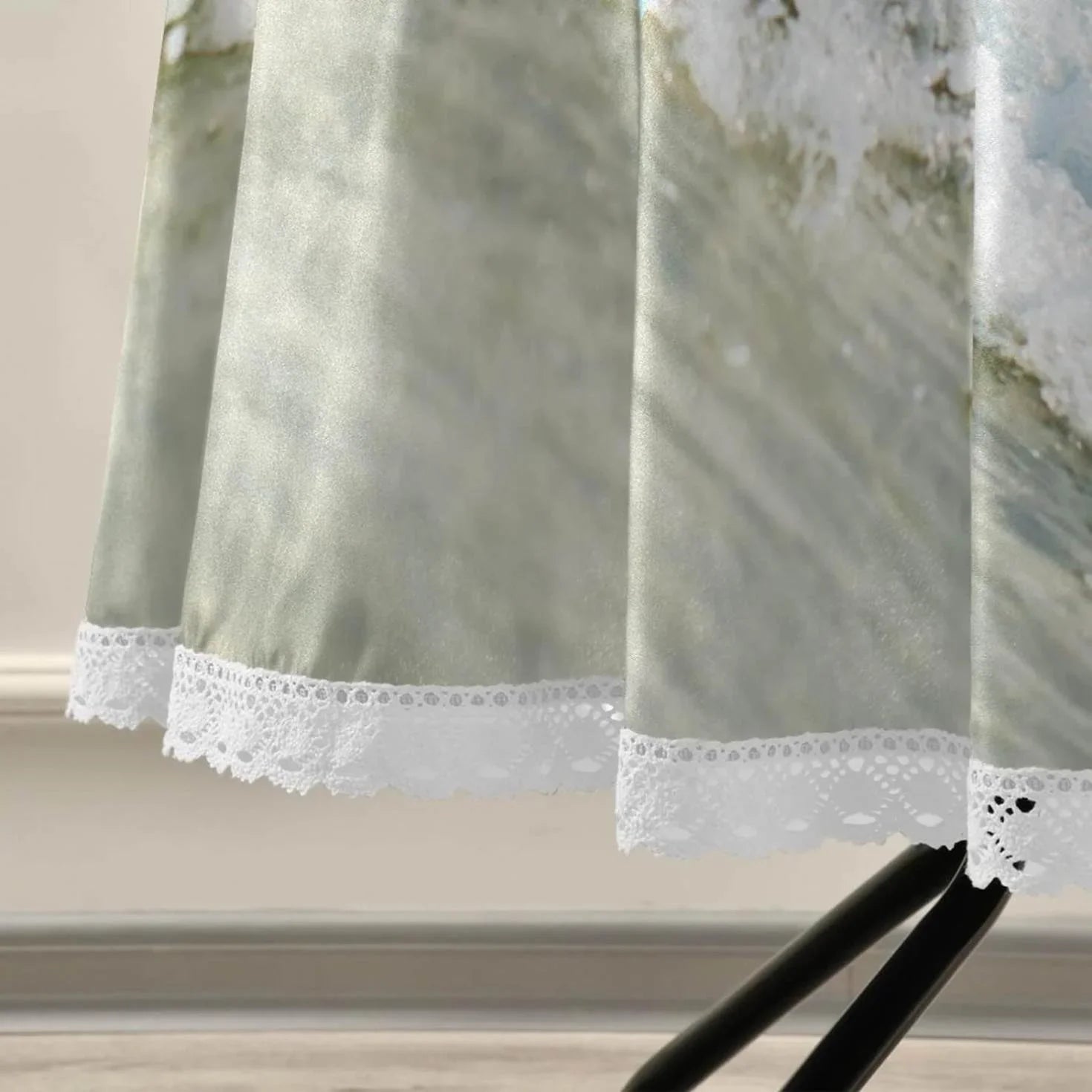 Wrinkle Decor Indoor Party Circular Kitchen Lace Summer for Shield Ocean Wave Round Tablecloth Sea Free, Table 60inch Washable Dining Tropical