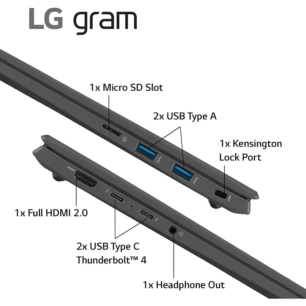 RAM, 14" Ultra Lightweight Evo Gen gram Black Open (2022) FHD Display, 12th Box 16GB Webcam, x 1200 Laptop, 4, i7-1260P, Intel SSD, 14Z90Q Wi-Fi 512GB Windows11, 1920 6E, LPDDR5 Thunderbolt IPS LG