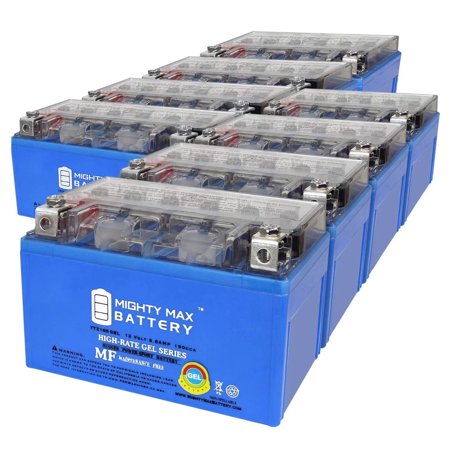 '-R1000 Battery 1000 YTZ10SGEL 12V Pack 8 with - 8.6AH compatible 00-17 Suzuki Replacement