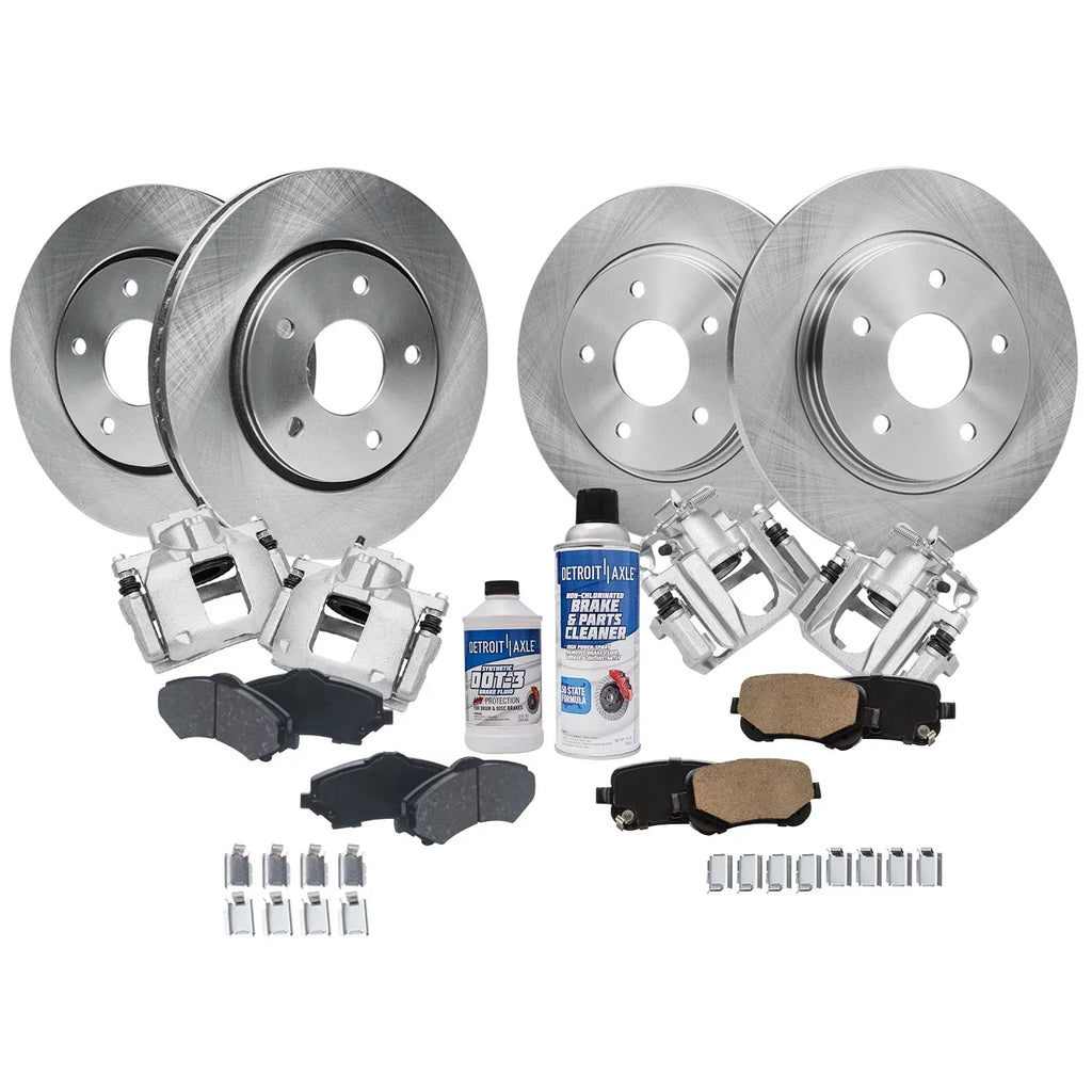 Calipers for Ceramic and Town Disc Dodge & Detroit Country - Brake Rear Brake Brake 2008-2012 Axle Pads Kit & Front Rotors Caravan, Brake Replacement Grand
