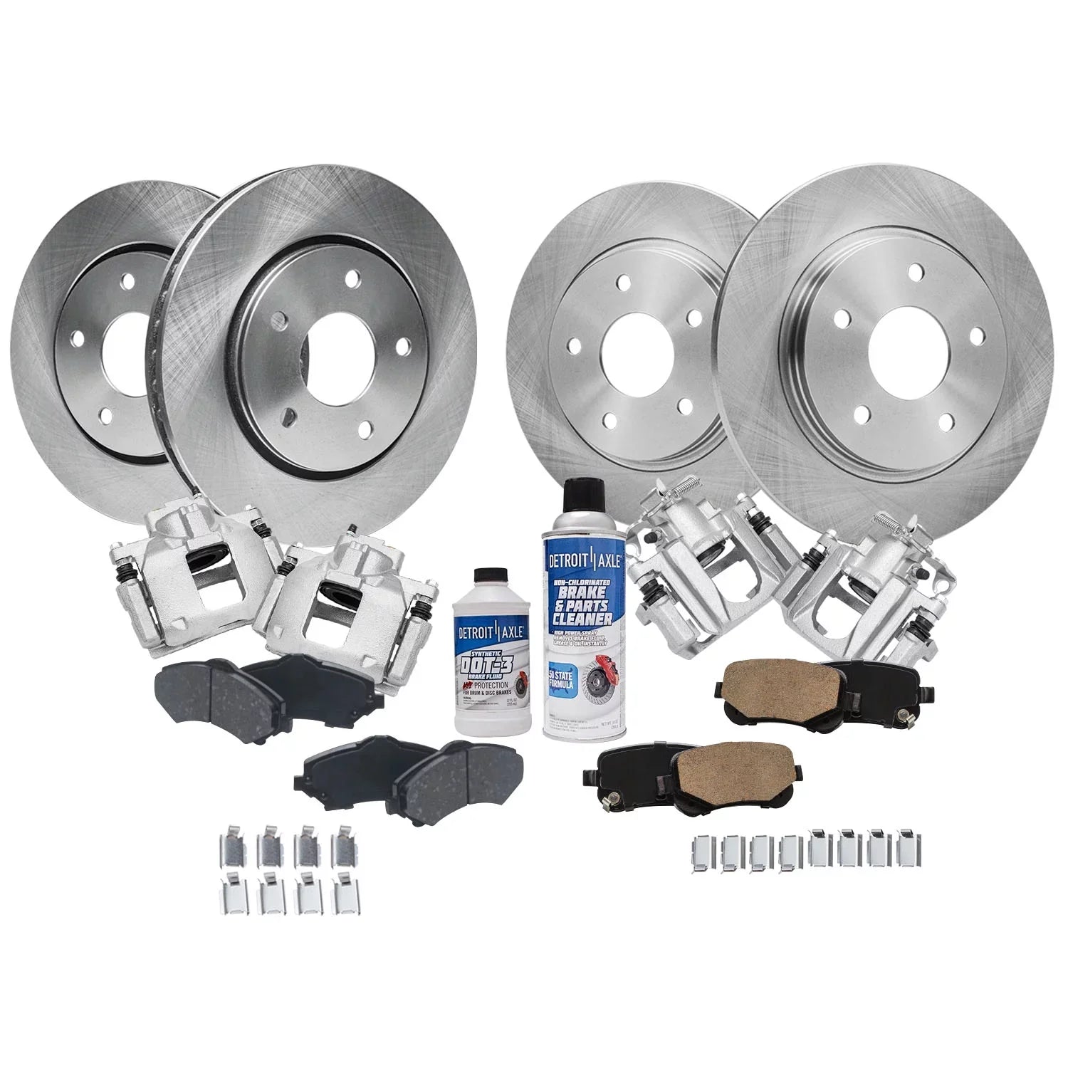 Calipers for Ceramic and Town Disc Dodge & Detroit Country - Brake Rear Brake Brake 2008-2012 Axle Pads Kit & Front Rotors Caravan, Brake Replacement Grand