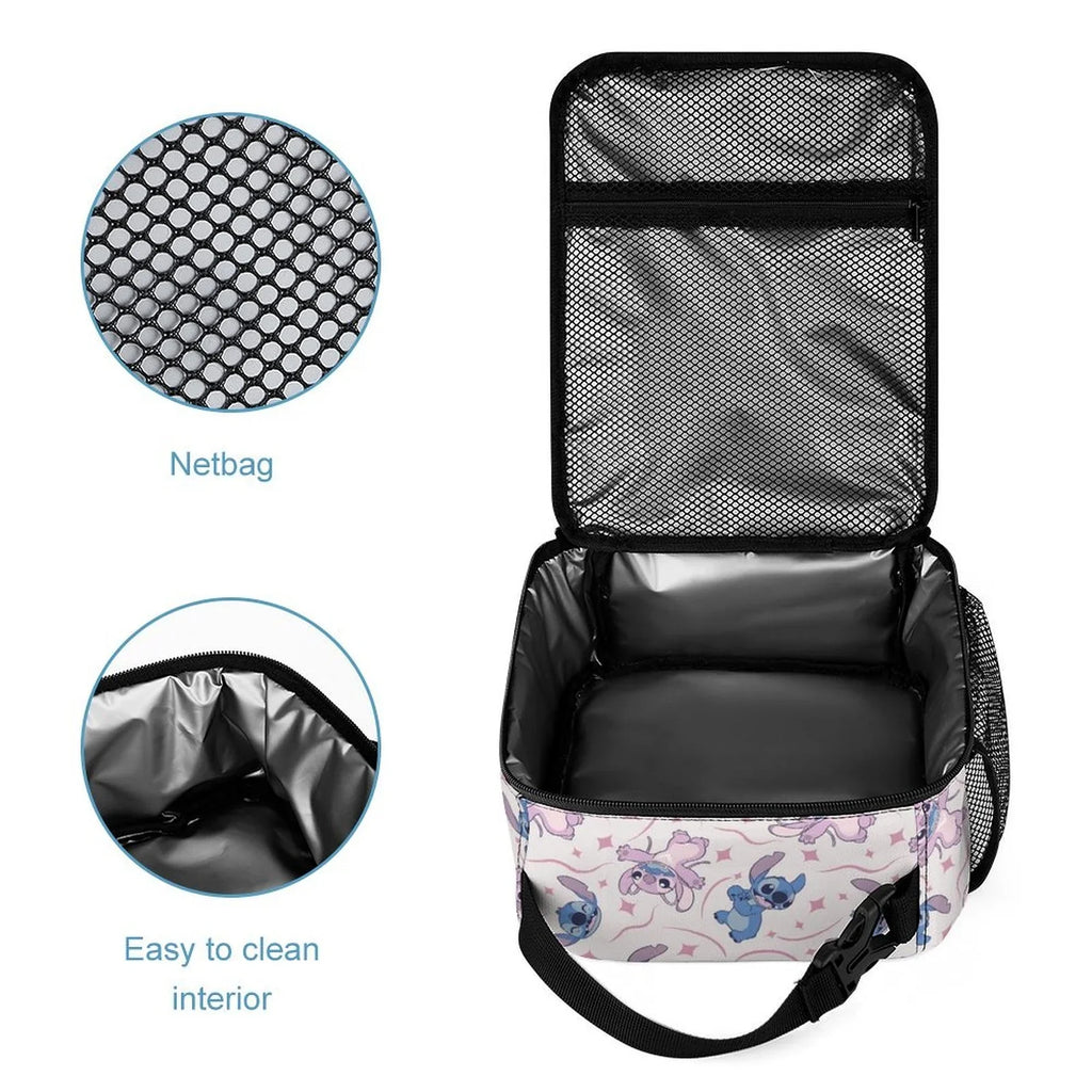 For Adult Kids Insulated Stitch School Blue Thermal Bento Lilo Cooler Girls Office Handbag Bag Tote Bag Portable Boys Lunch