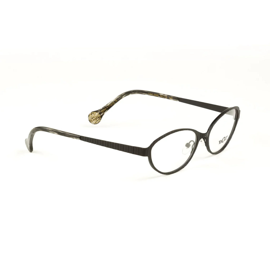 54mm Women's Semi-Oval Eyeglass Vaki Black Frames