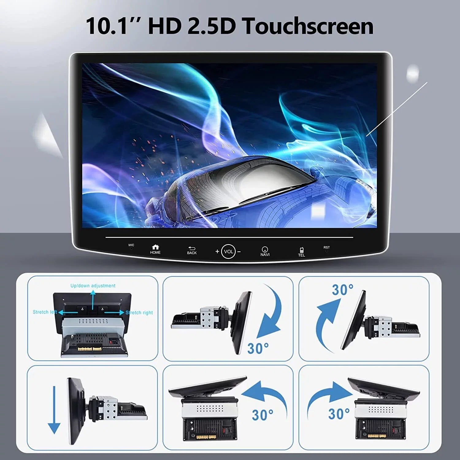 10.1'' Single Android 11 ,with Carplay Wireless Podofo Screen Apple Radio Cable Car Microphone&Backup 1 Camera Audio Bluetooth Touch Auto 2+32G Stereo Android