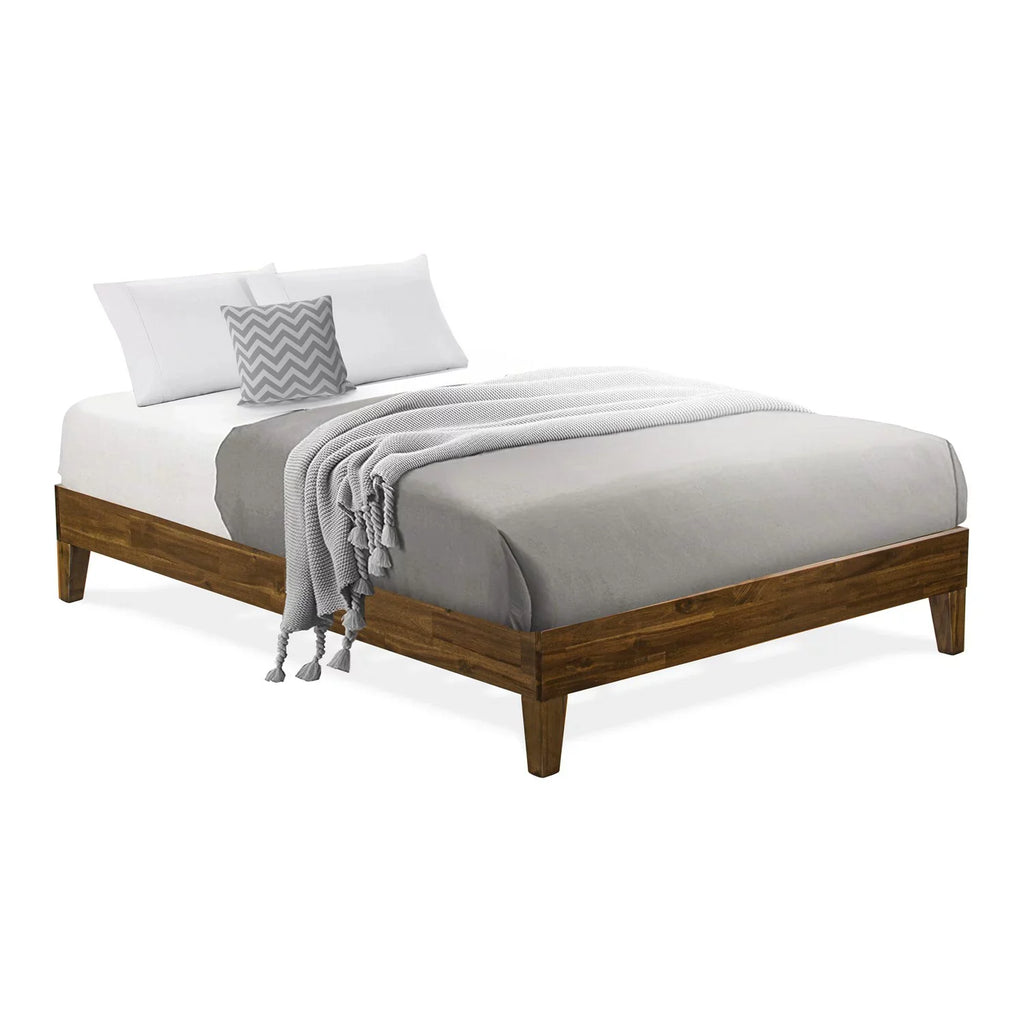 Traditional Bed East West Wood Furniture in Navarro Engineered Walnut Full