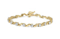 1.00 Clasp Cut Yellow S-Link Floral Clarity) Diamond Womens 7.50" Gold (I-J of 10k Color, Round Brilliance Cttw Prong Bracelet Box Haus I2-I3