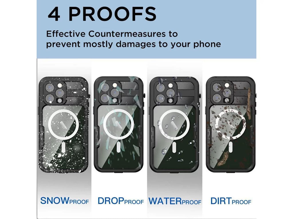 inch, Protection 6.7 Waterproof Case Fully iPhone 14 with Full Snowproof, Pro for Sealed Shockproof MagSafe Body Cover Compatible Underwater Max
