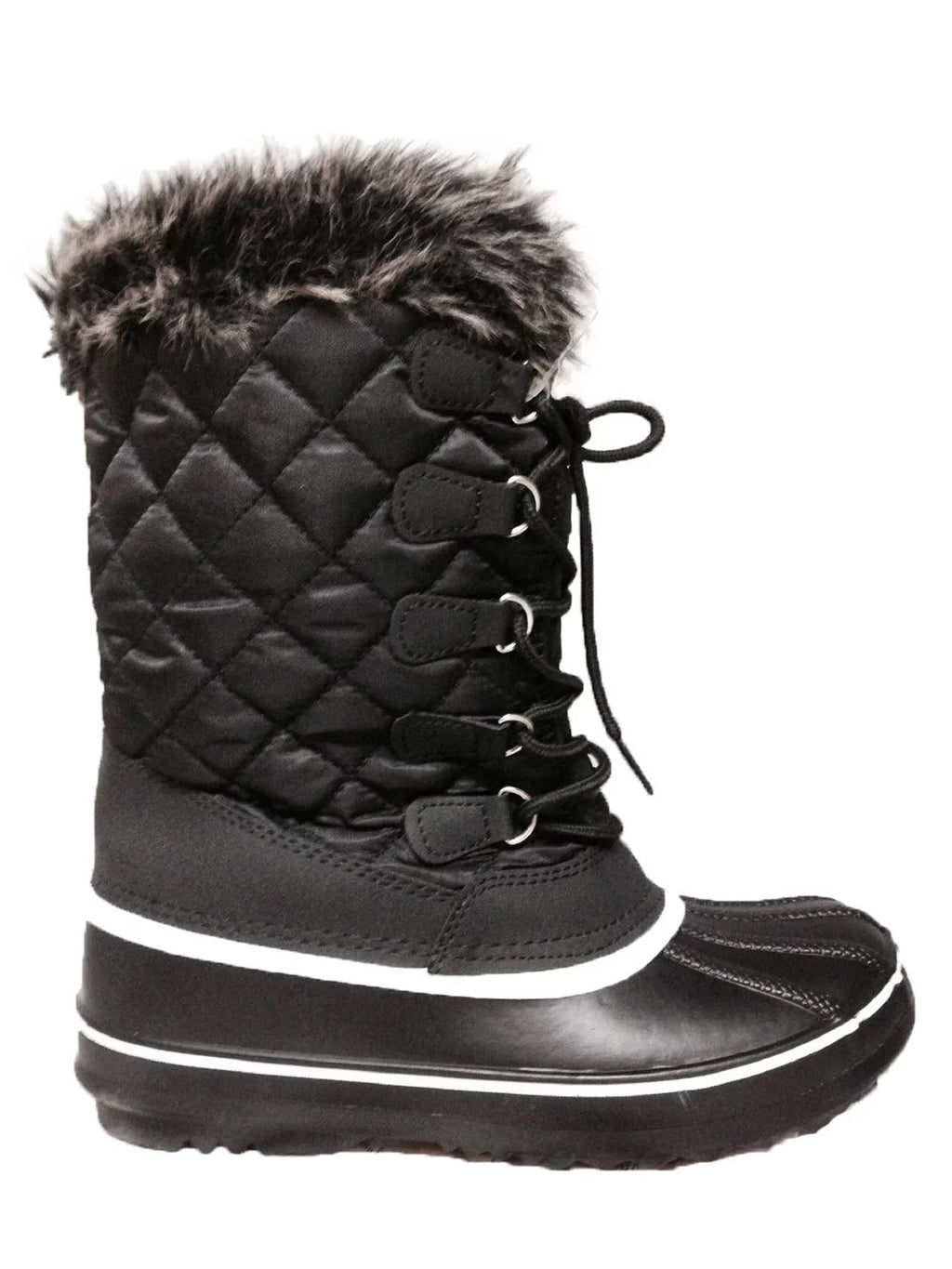 exterior Snow Mid-Calf Winter Fur Lined Non-Slip Womens Boots Warm Shoes Waterproof