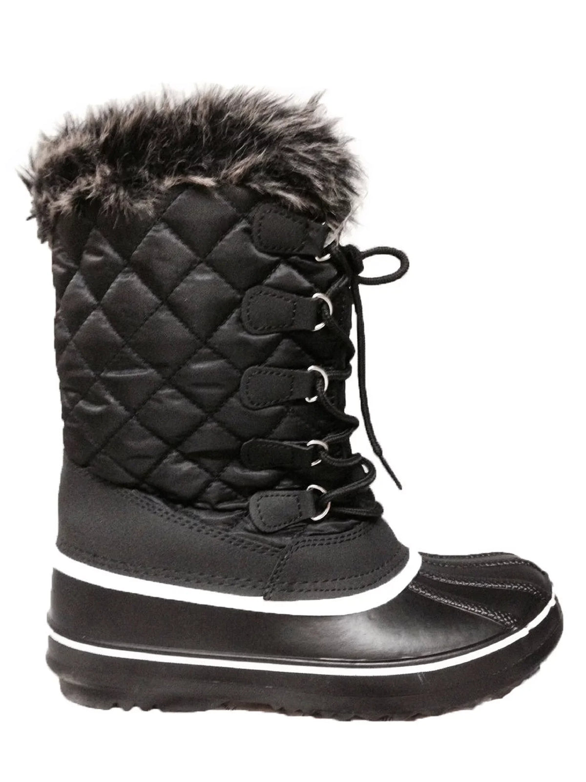 exterior Snow Mid-Calf Winter Fur Lined Non-Slip Womens Boots Warm Shoes Waterproof