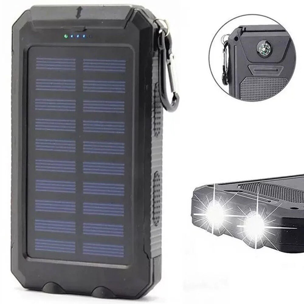 Cell Bank Charger Solar For Black Portable Phone Power 90000000mAh Super