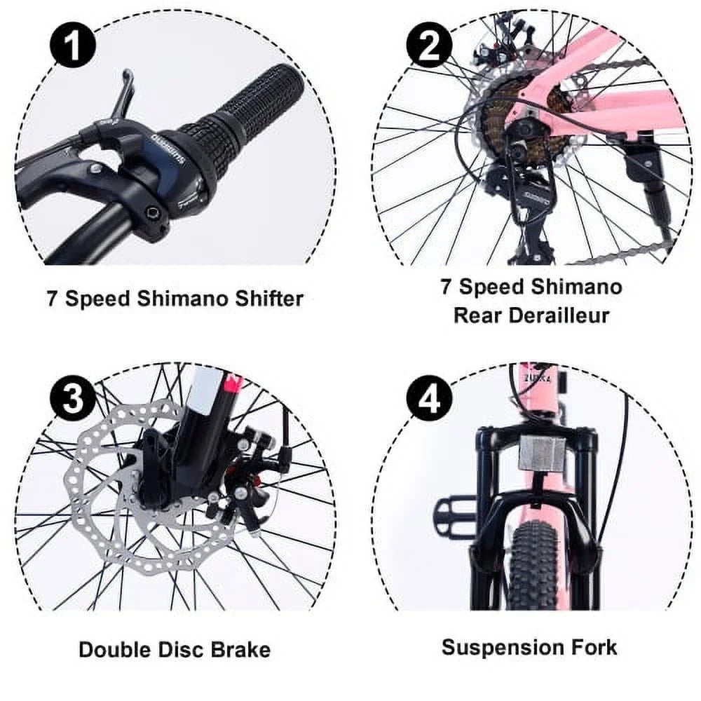 for Mountain inch 24 Mountain shimano Boys 7-Speed Bike Girls bike and