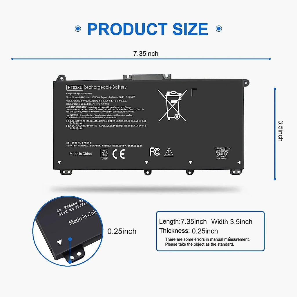 14-CK0001LA 245 14-CK0061ST 14-CK L11119-855 y for HT03XL HP 15-CS Laptop 14-CE 14-DQ Pavilion G7 41.7Wh 240