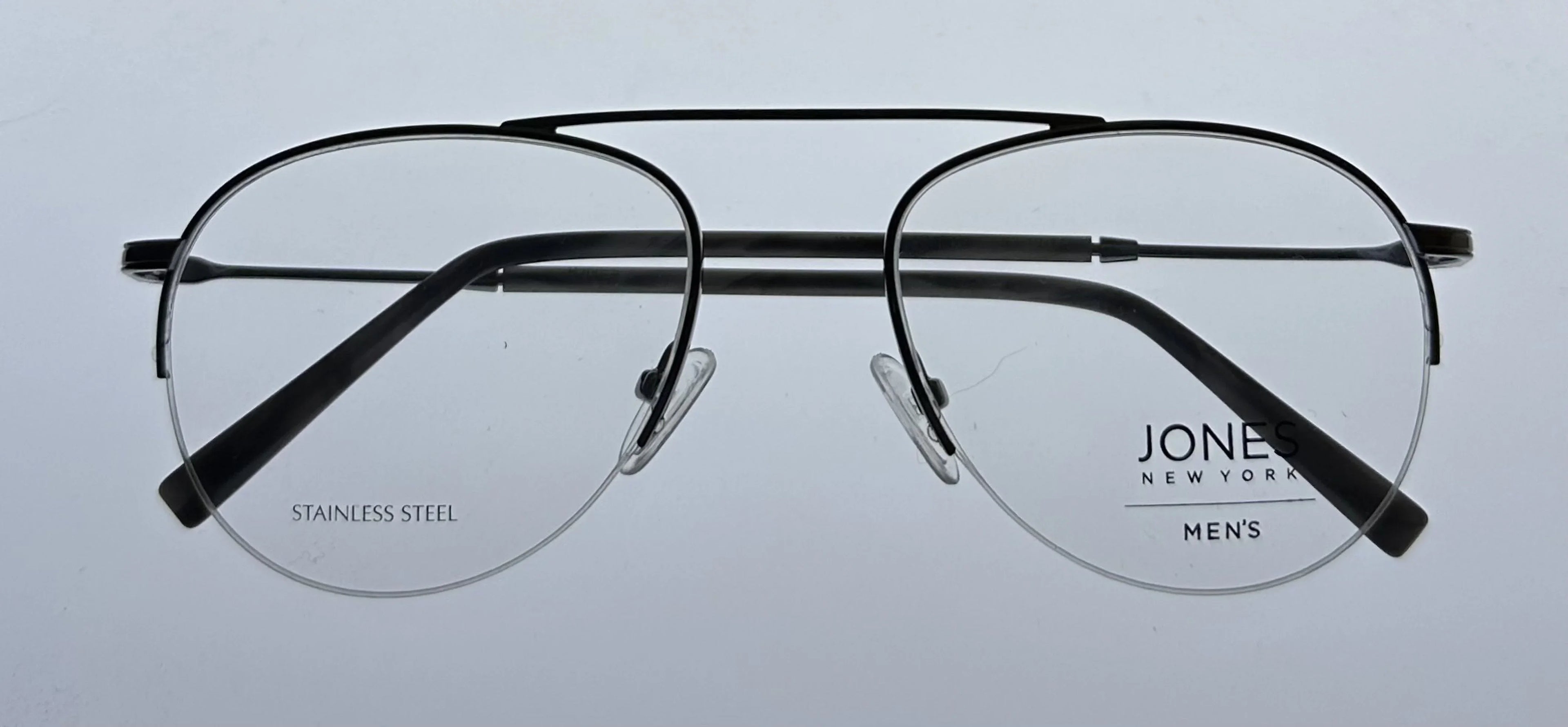 Mens 53mm New Frame. Jones J359. Rimless Aviator York Eyewear Gunmetal Metal