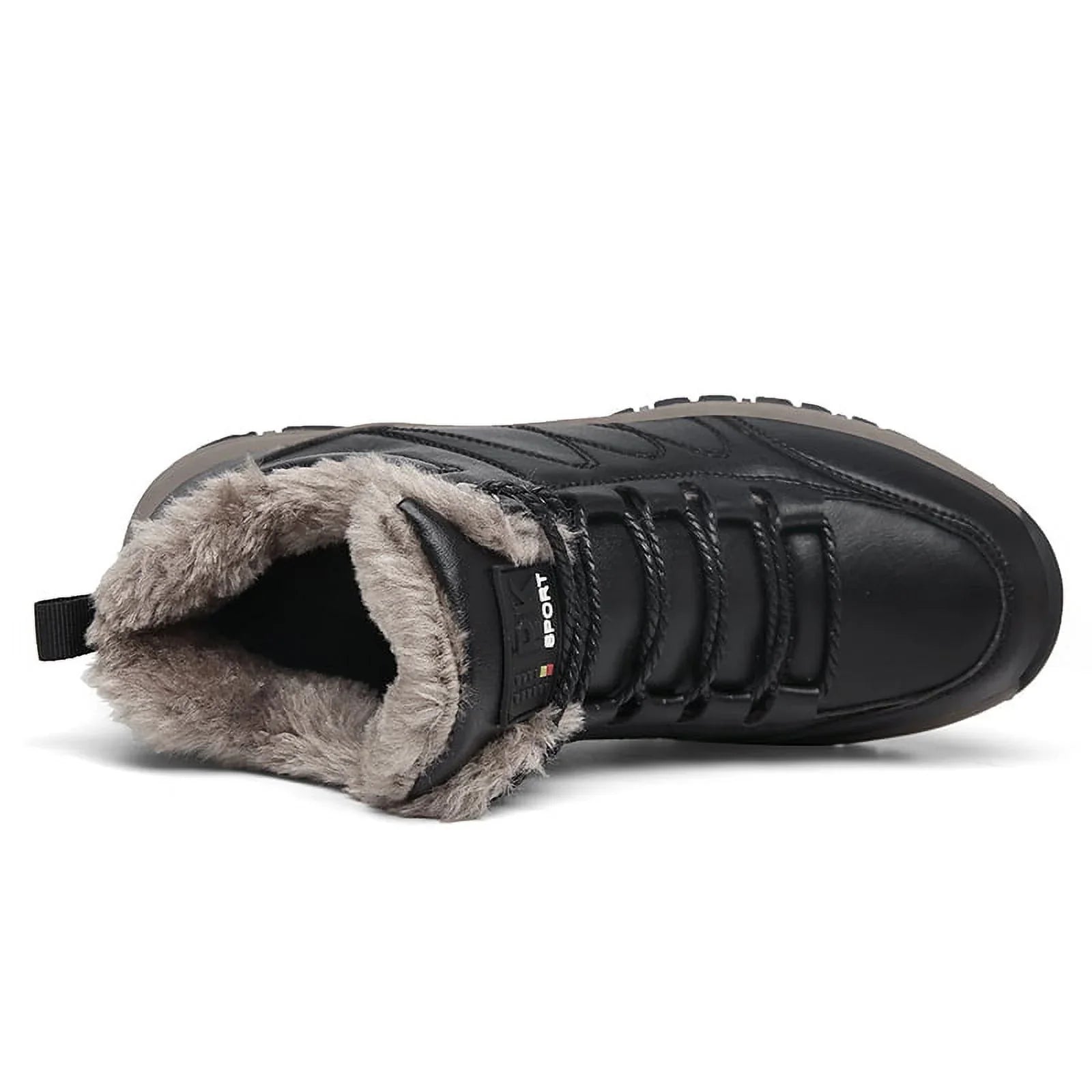 Moistureproof Boots Work Size Lopsie Outdoor Boots Hiking 11 Men's Black/Brown Leather Genuine Snow