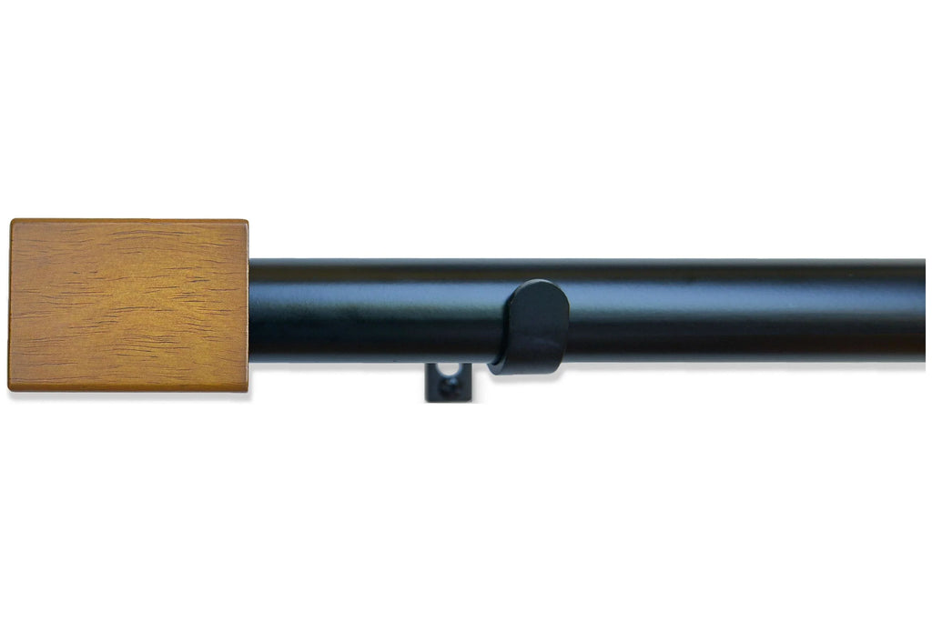 Rod Window Wood Set, 120-inch, Curtain Black to Rectangle Avenue Matte 66 Linen Single