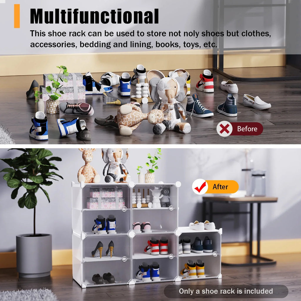 Pairs Storage Shoe Entryway 12 Tiers Boxes, Bedroom Closet 96 Stand White Tower Cubes Shoe Hallway Cabinet Modular Organizer Shelf Shoe Plastic 48 Storage Rack for