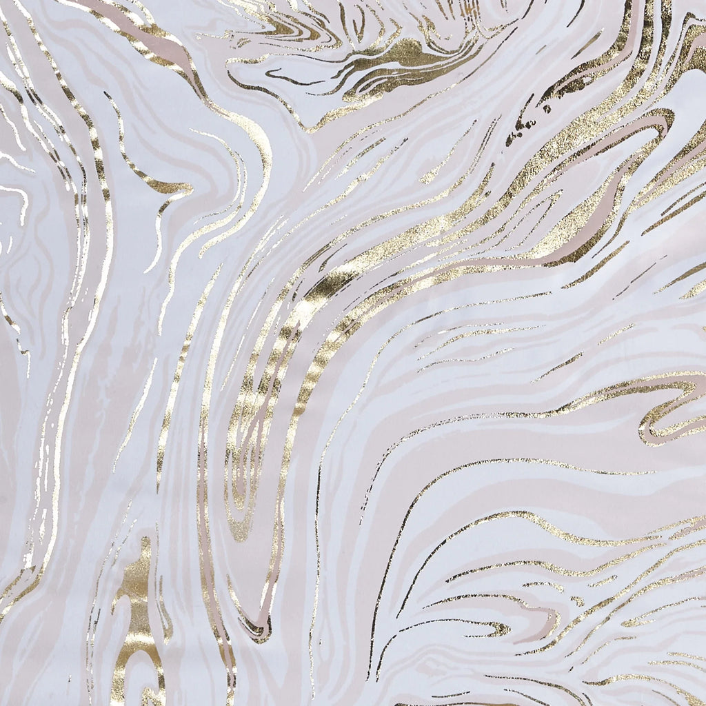 Printed 50x84" Metallic Total Intelligent Grommet Blush/Gold, Blackout Top Design Marble Curtain, Rebecca