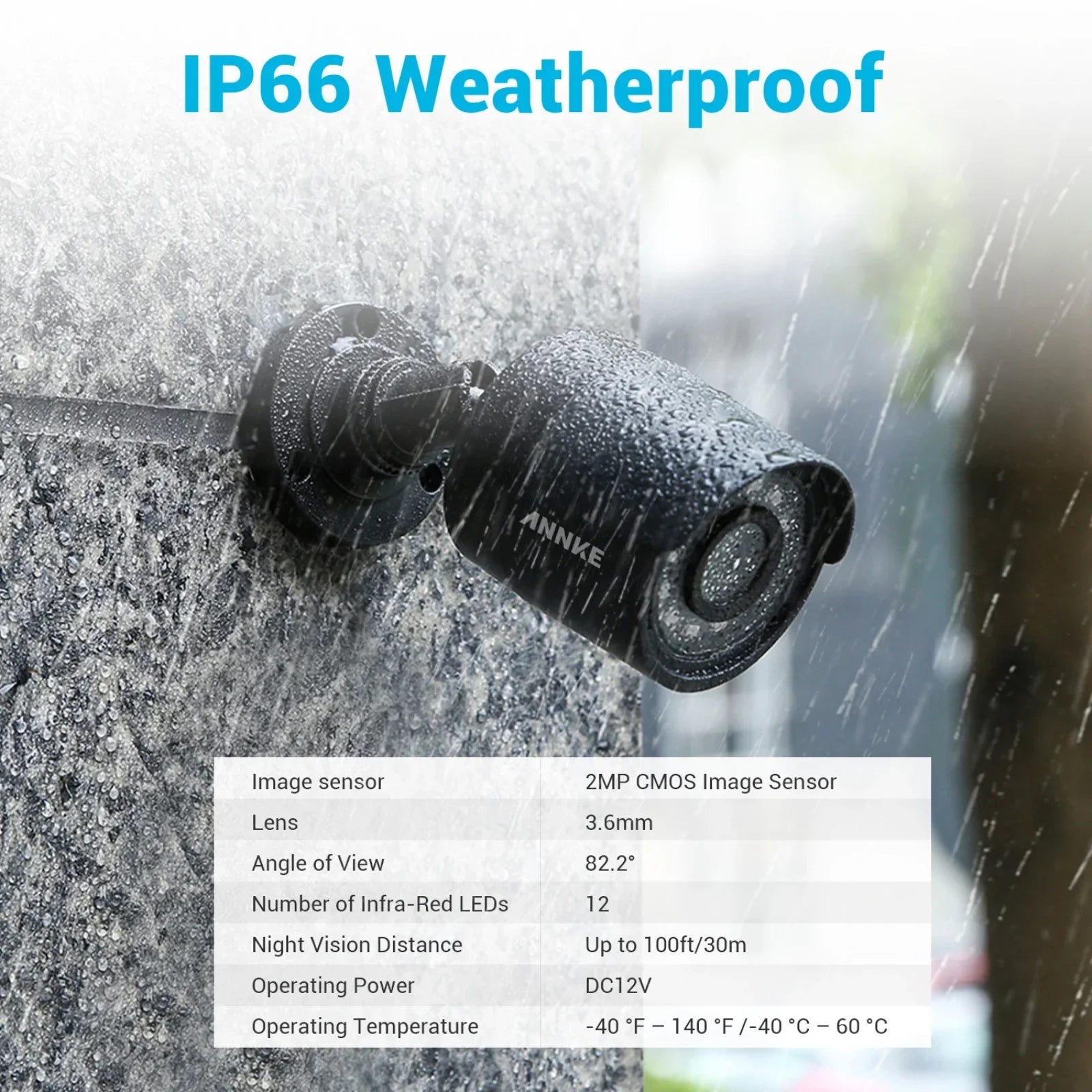 Camera 4 Security Outdoor Home Moistureproof, Pack Indoor, Surveillance 1920TVL, 1080P Vision, Night/Day Camera Bullet IP66
