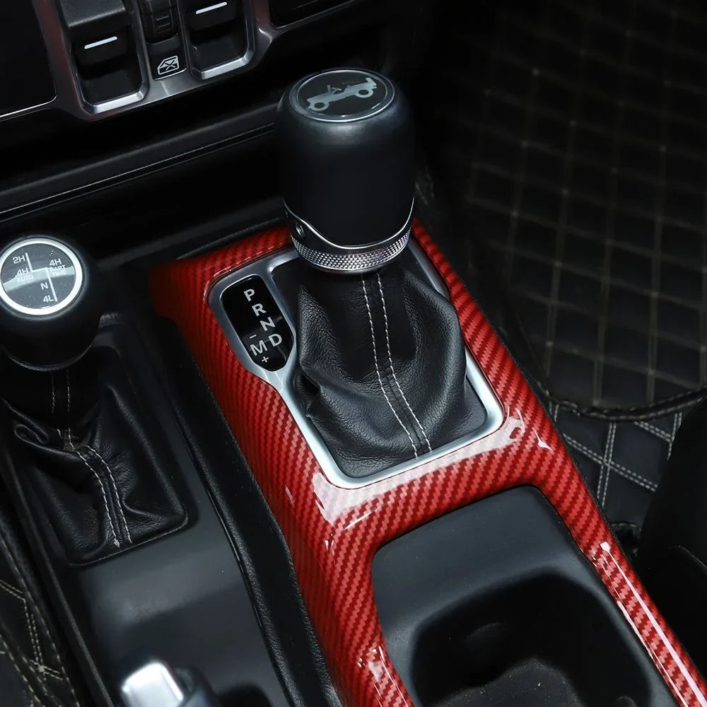 Jeep Cup Panel For Red Shift Cover Wrangler Teledu Gear Parts Holder Carbon Trim
