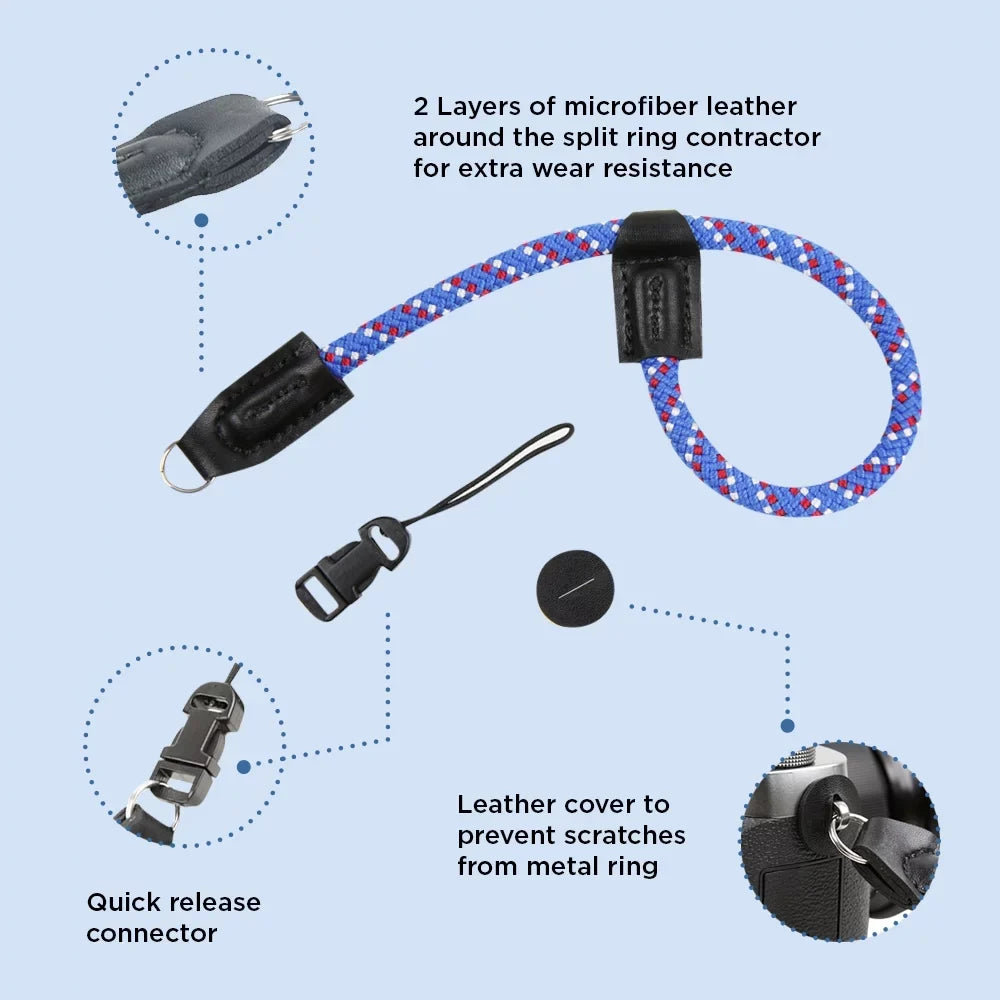 (34cm,Red/Blue/) A5000,RX1 R,RX1 Camera Foto&Tech A6500 Sony with A6600 Strap ,RX10 A6400 A6000 A5100 in R A6300 Fits Wrist Climbing Rope Release Quick A6100 ,RX10 ,RX10,RX10 Made