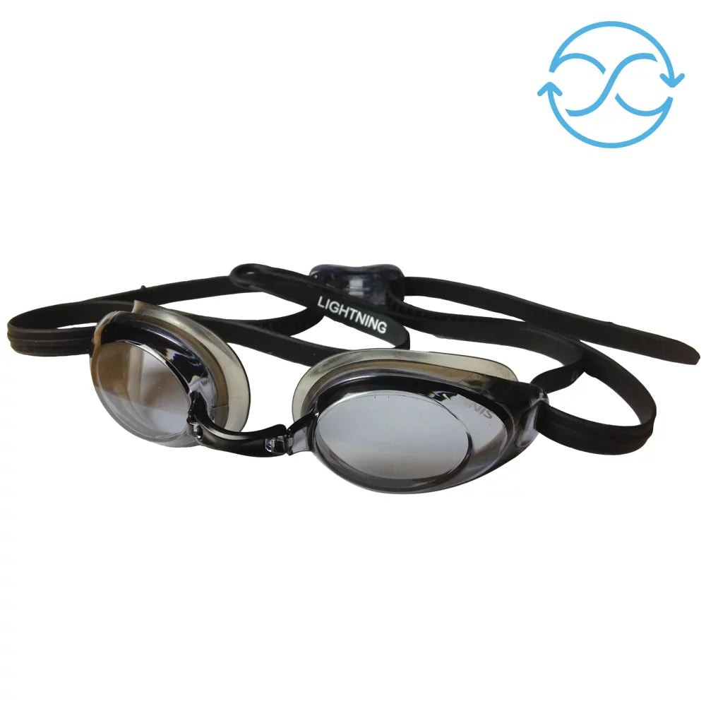 Straps Swimming Black/Smoke Goggles Pieces Lightning Goggles - Moisturetight Men Adjustable Nose Swim Silicone Women Swim Adult Competitive 4 with and Goggles - for Goggles with - - Interchangeable