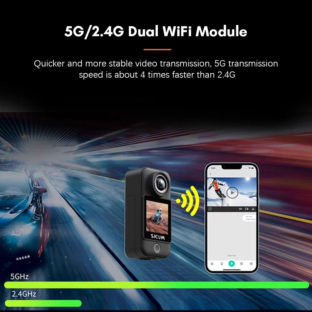 Moistureproof Touch Detachable Screens Control Battery WiFi Module 154° Extra C300 an Lens Dual Stabilization with 5G2.4G Angle 4K 30M Gyro Wide 30FPS 6-