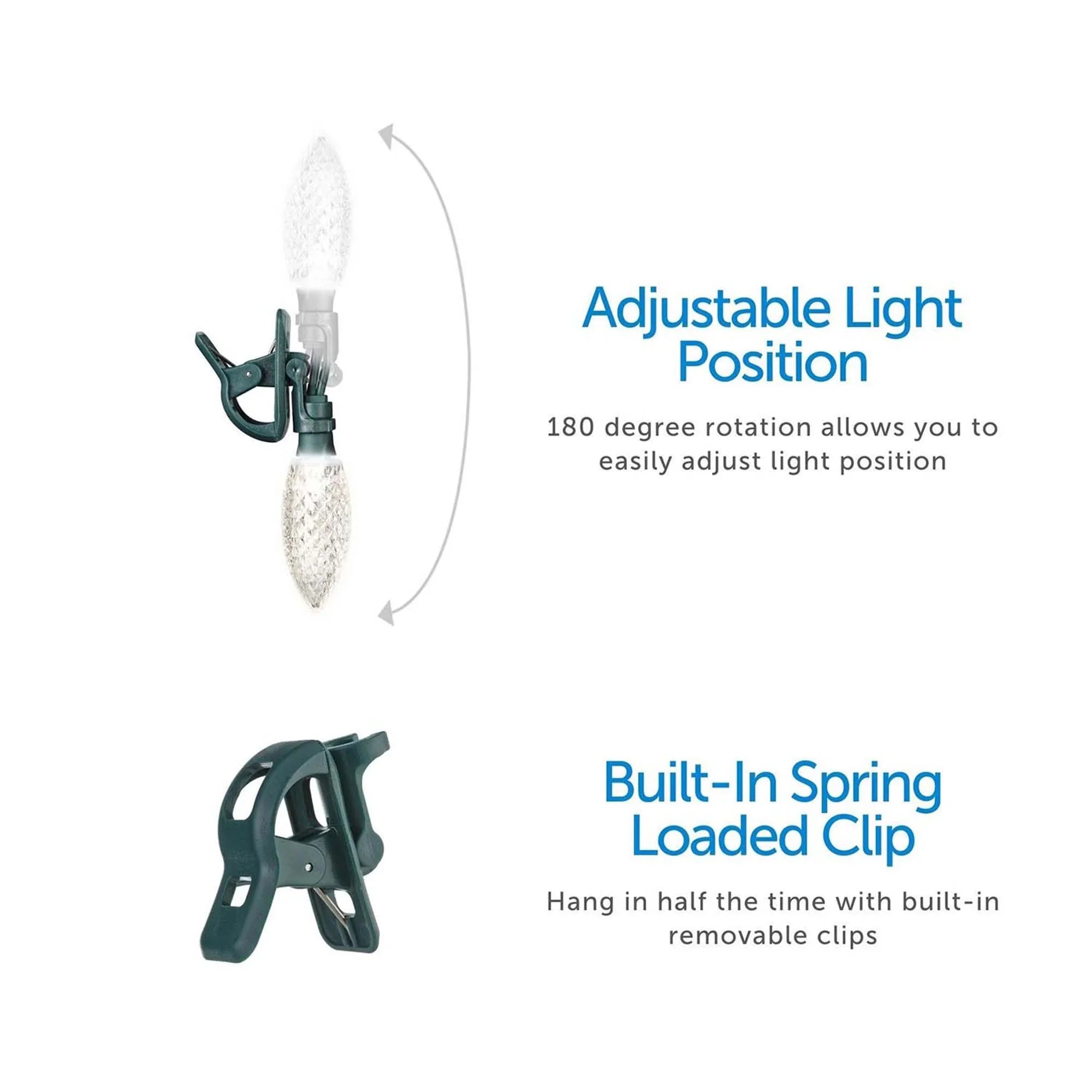 C9 Christmas Bulbs Warm 100 Clip (3 Pack) String Quick Lights