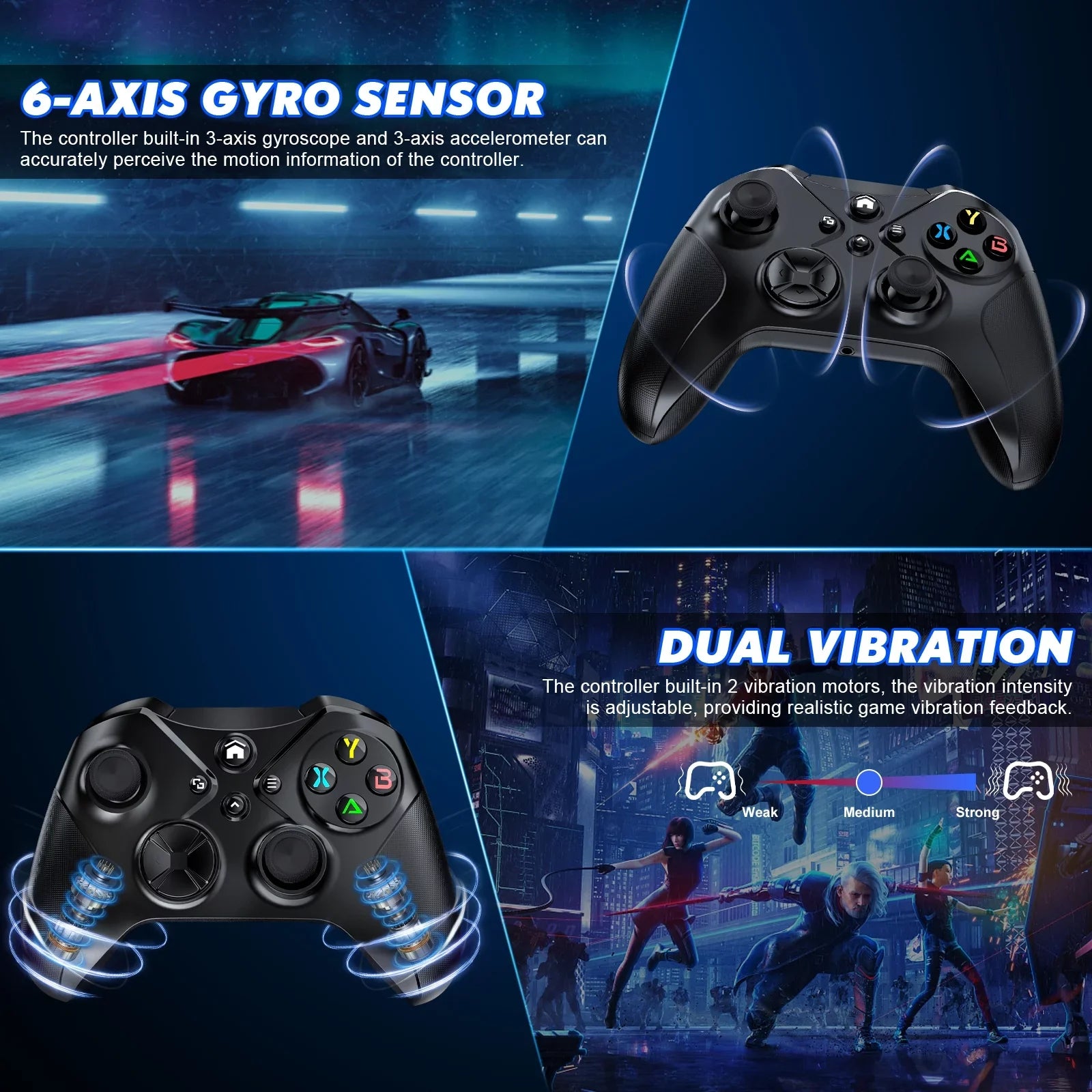 Six-Axis Vibration Support Dual X-S/ One Controller , Series Xbox for and Xbox Function, Turbo with Xbox Macro Sensor and X-S/ Wireless