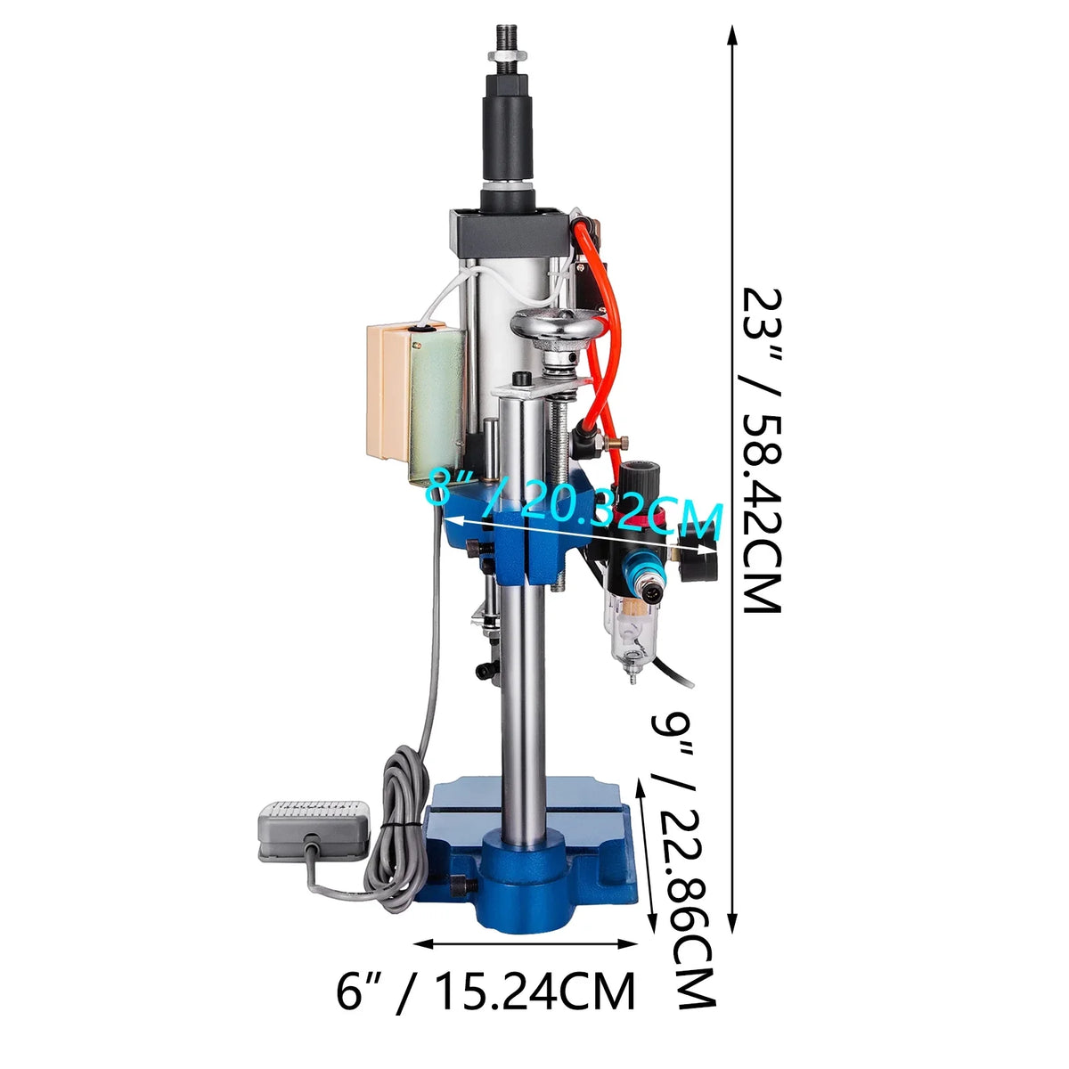 Pneumatic Machine Mpa Stroke Operation Pressure, Press 0.4-0.7 440LB/200KG Punch Punching VEVOR AC,Cylinder Press Pneumatic Machine Press Desktop 110V Pressure