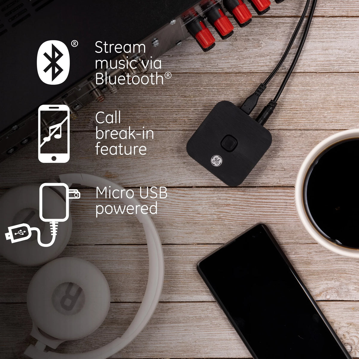 GE Audio Bluetooth Receiver, 33625 HD
