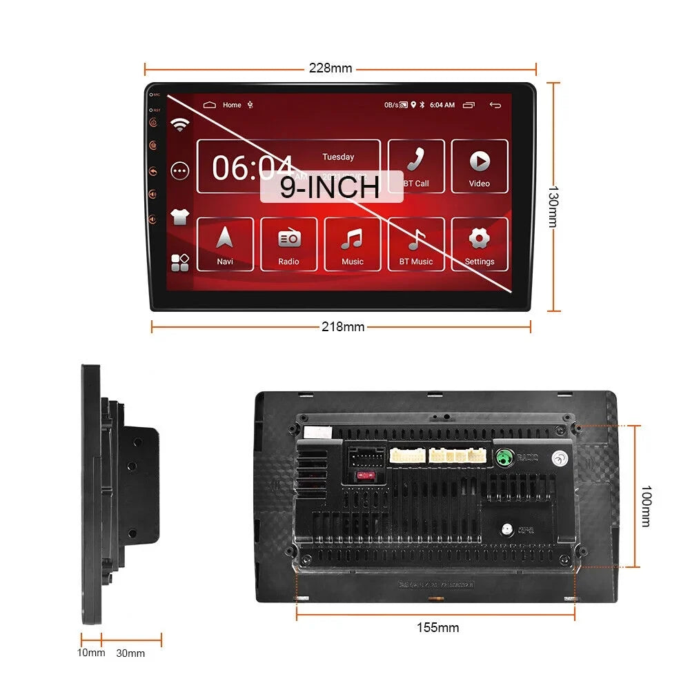 Backup Carplay Wireless WiFi Double Auto Screen 1280*720 9" 2+32GB Camera Navigation Android Android Car Stereo Bluetooth Radio / Receiver Din
