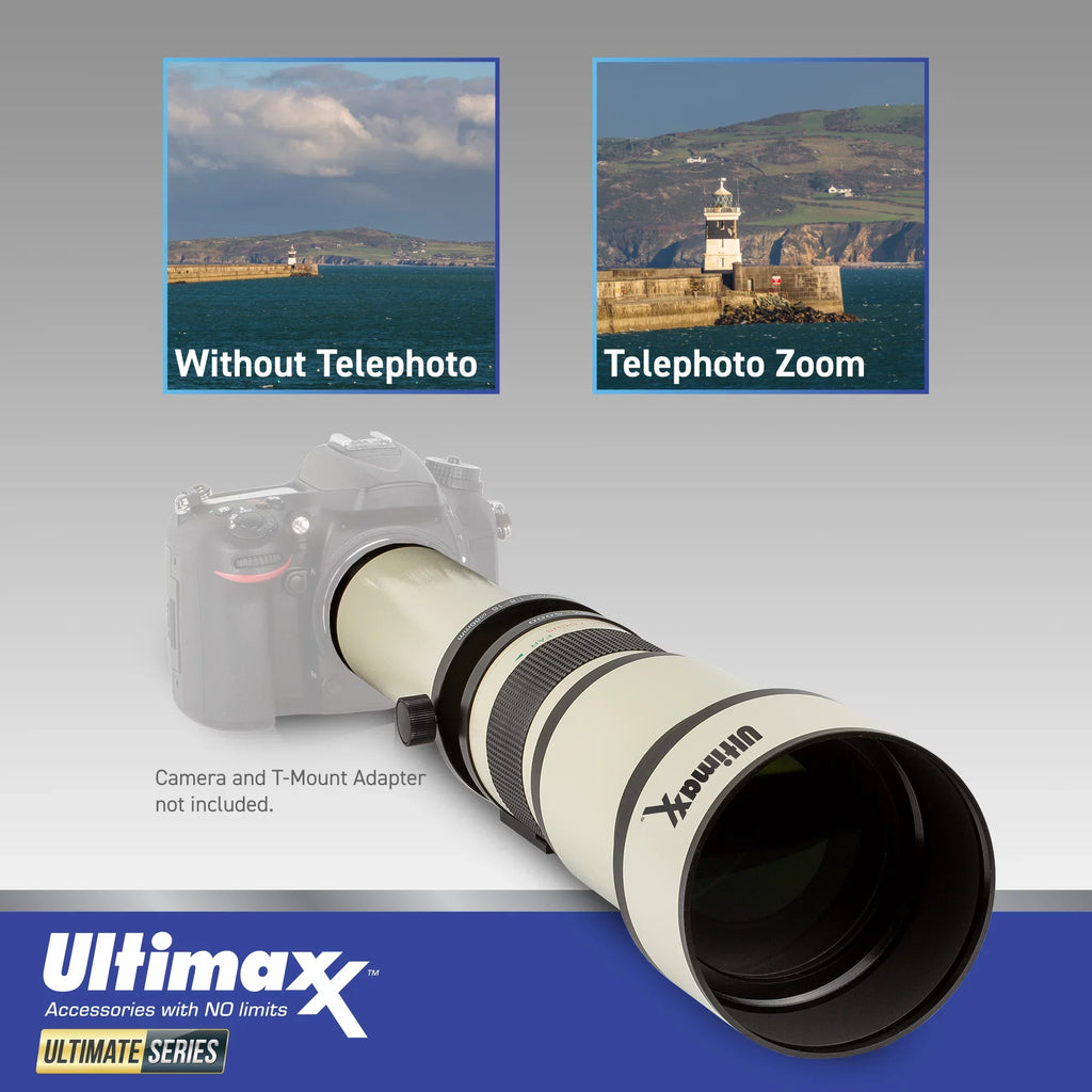 Cameras 2X- (with 1300-2600mm) 1300mm More for Lens 650 & Telephoto Manual F-Mount Ultimaxx Nikon f/8 to