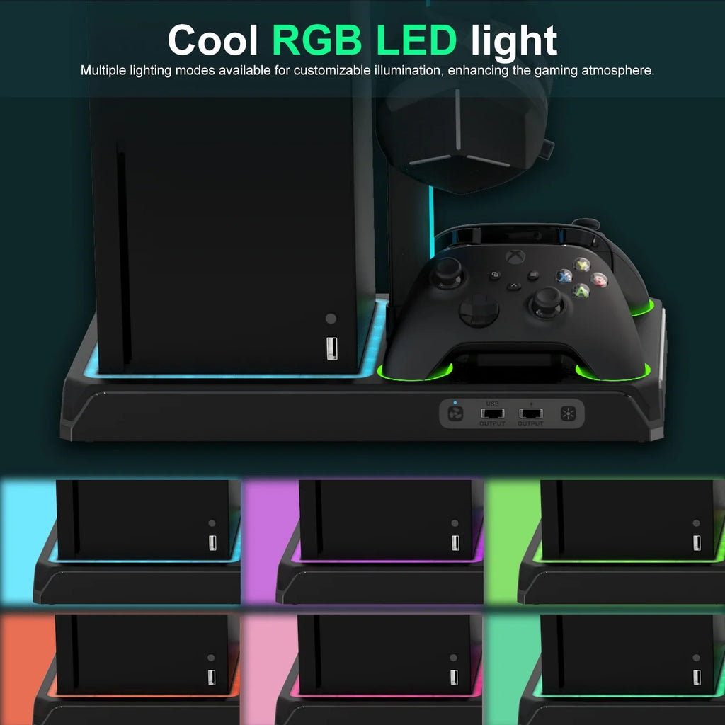 Packs with Fan Station Holder Battery & Stand Organizer, X Games with Cooling Series for mAh 2 Controller Storage Dual Headphone Xbox Dock X/S, 1400 Charging 12 Charger Vertical with Cooling Station