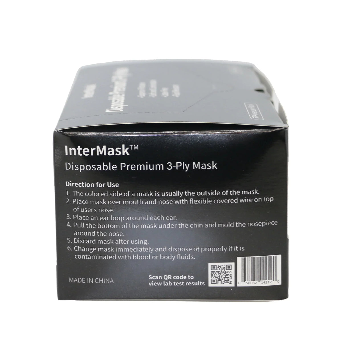 InterMask Disposable 3-Ply Mask, Case of ASTM 3 Level 2000 Black, Premium
