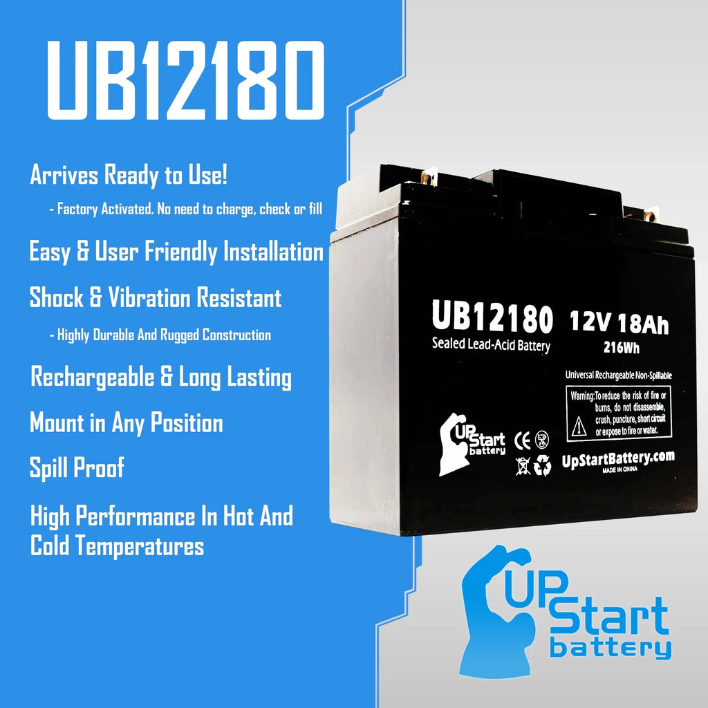 T4 CSB AMERICA OF Lead Universal Compatible 3x Battery Battery Terminal, BATTERY 18000mAh, SLA) Pack Replacement GP12170B1 Sealed (12V, - AGM, UB12180 18Ah, - Acid