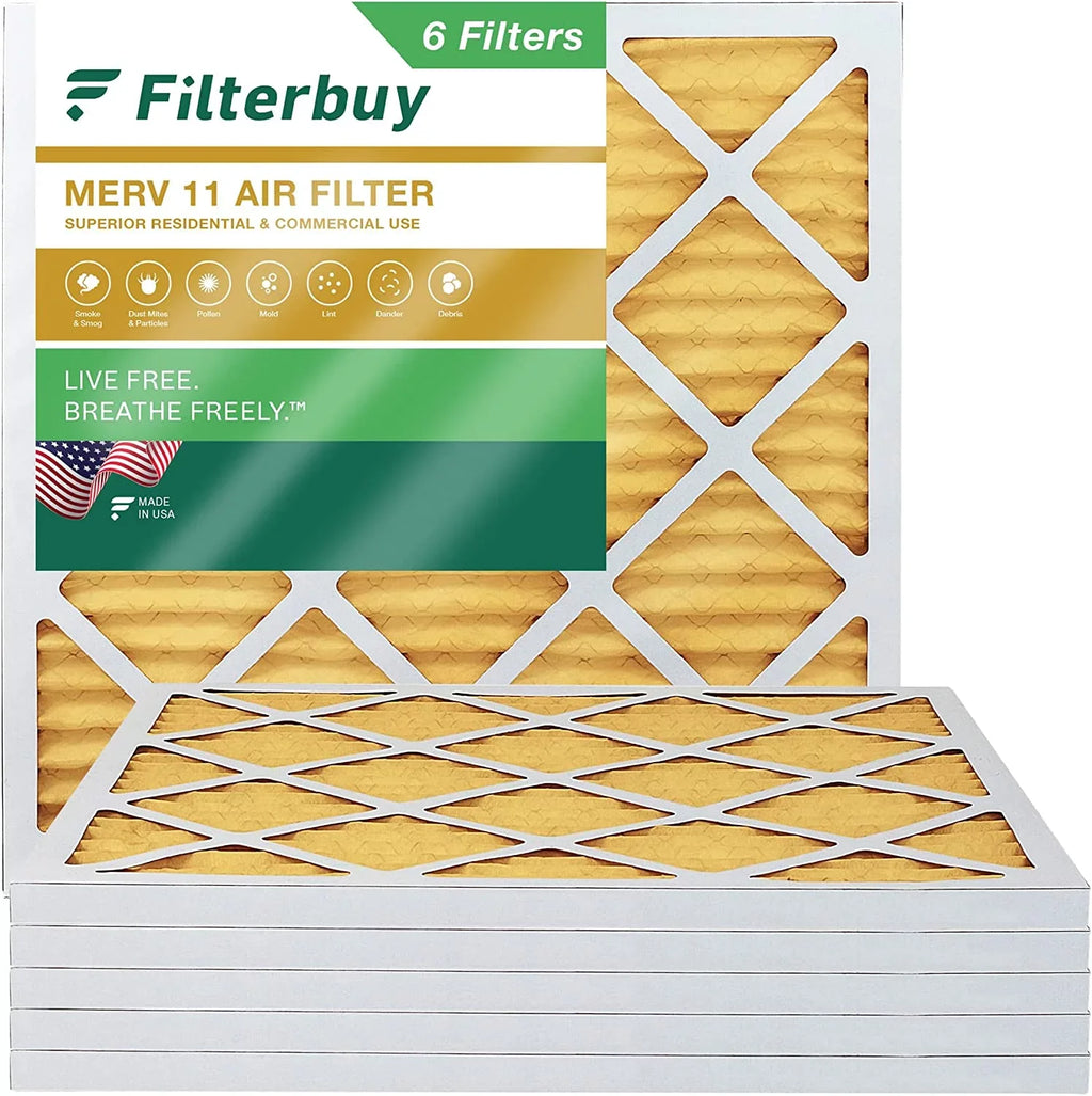 30x30x1 Air MERV Furnace AC Filters HVAC Pleated (6-Pack) 11 Filterbuy