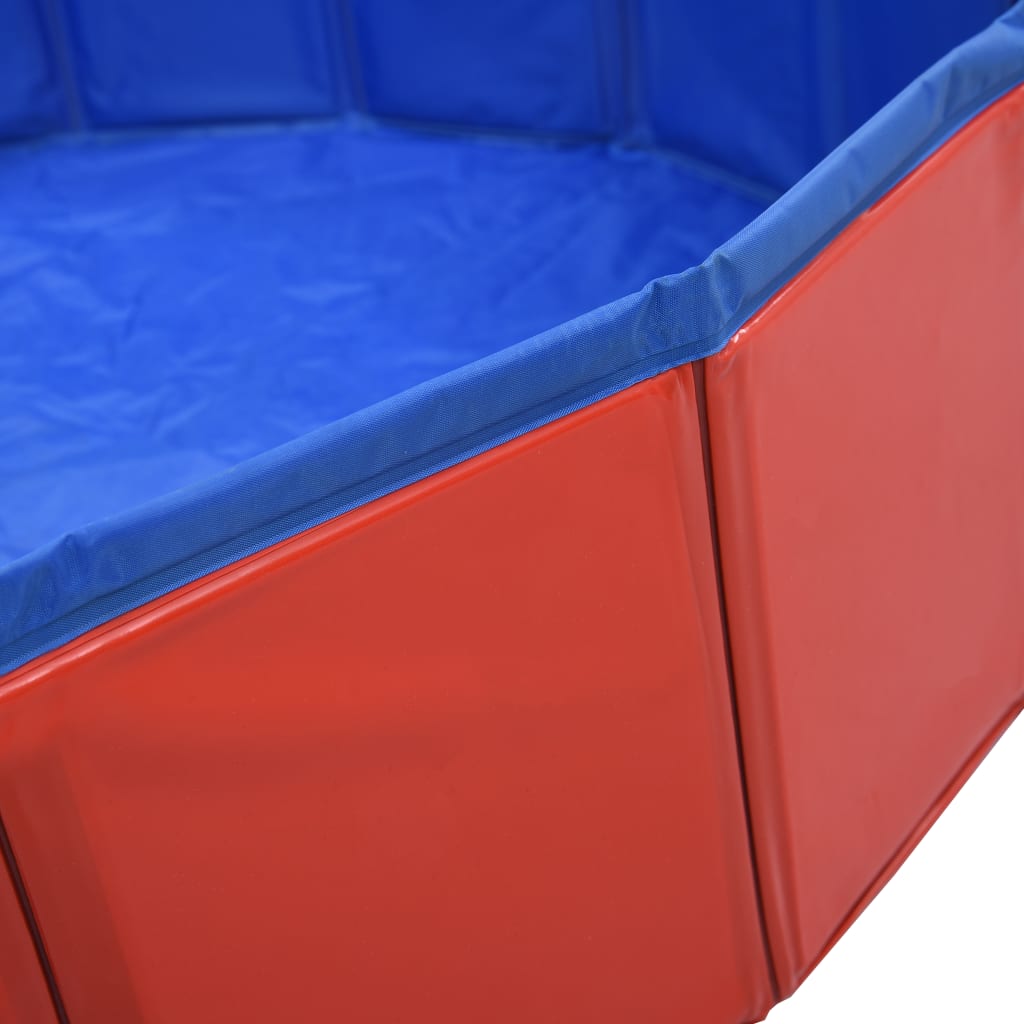 PVC Red Foldable Swimming Dog 63"x11.8" Pool
