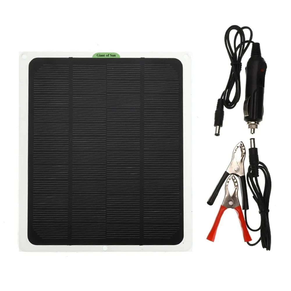 Solar with Charger Yachting Charging occkic Cars Monocrystalline 20W RV exterior Flexible Panels Charger for Clips 12V/5V Battery