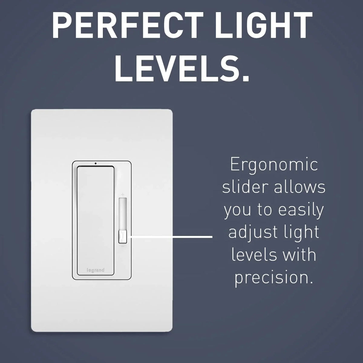 & RHCL453PTCCCV4, Tri-Color and Dimmer Rocker Paddle Way Legrand Switch, 3 Switch Dimmer Radiant Seymour Light Pole Faceplates Switch, Single 1 Count Wall Dimmer, Interchangeable - Pass