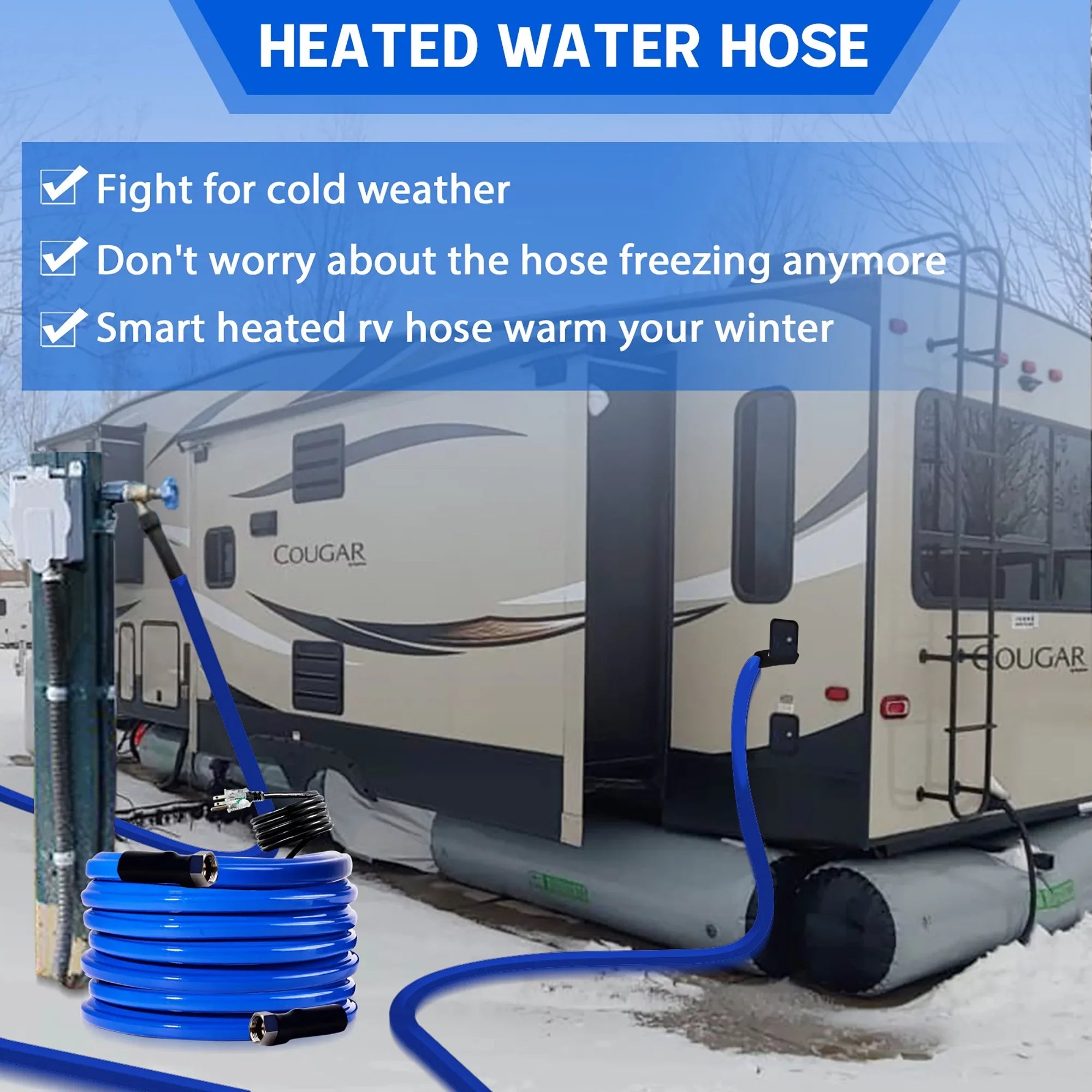 Drinking Protectio -45 Hose F Heated Trailer,Garden,Home Freeze Moisture Blue for 30FT Hose , Moisture for