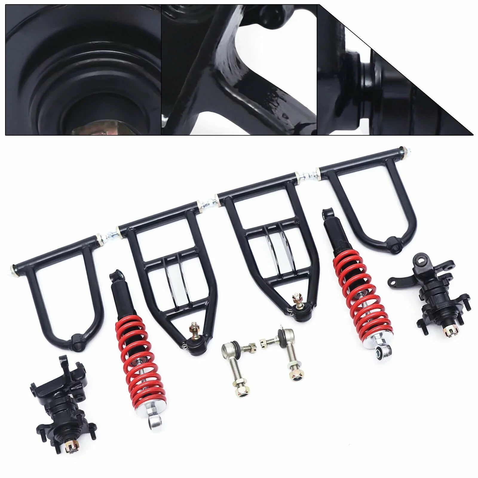 Swing Kit Swingarm For Go Steering Suspension A-Arm Knuckle Kart Buggy Arm Kart Spindle For Front /Go Upper/Lower Bike Upper/Lower Swingarm Quad Arm Suspension Assembly Upper&Lower