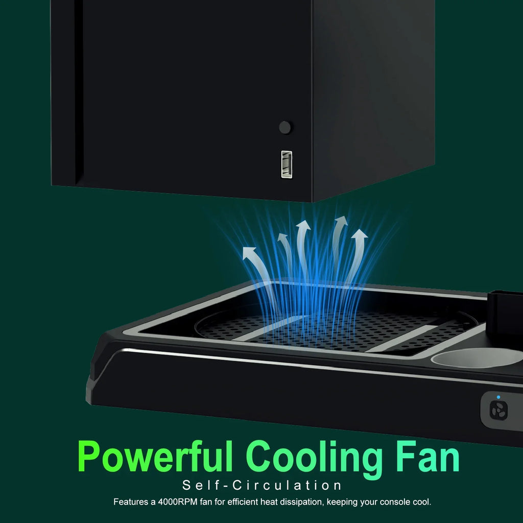 Packs with Fan Station Holder Battery & Stand Organizer, X Games with Cooling Series for mAh 2 Controller Storage Dual Headphone Xbox Dock X/S, 1400 Charging 12 Charger Vertical with Cooling Station