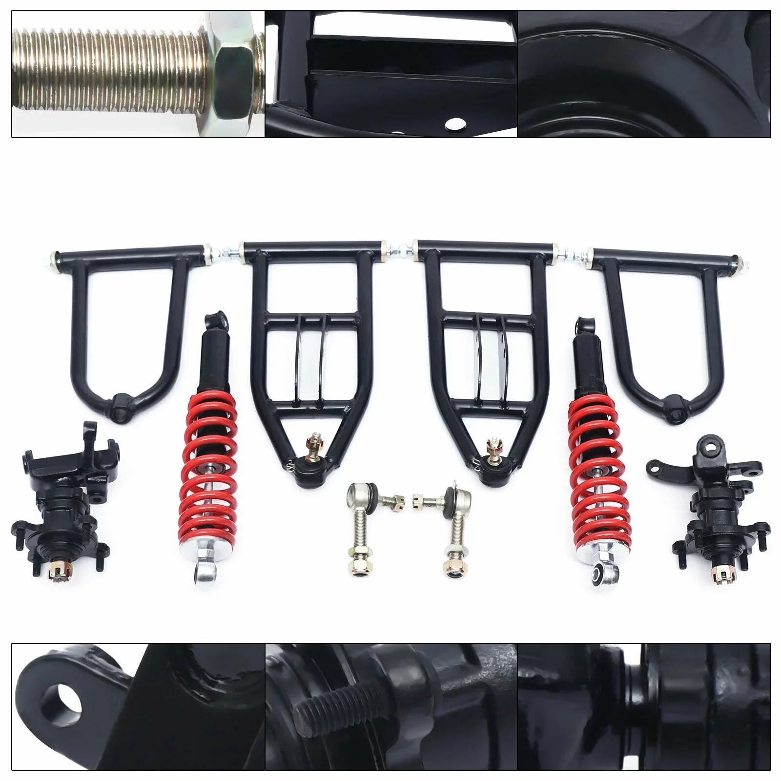 Swing Kit Swingarm For Go Steering Suspension A-Arm Knuckle Kart Buggy Arm Kart Spindle For Front /Go Upper/Lower Bike Upper/Lower Swingarm Quad Arm Suspension Assembly Upper&Lower