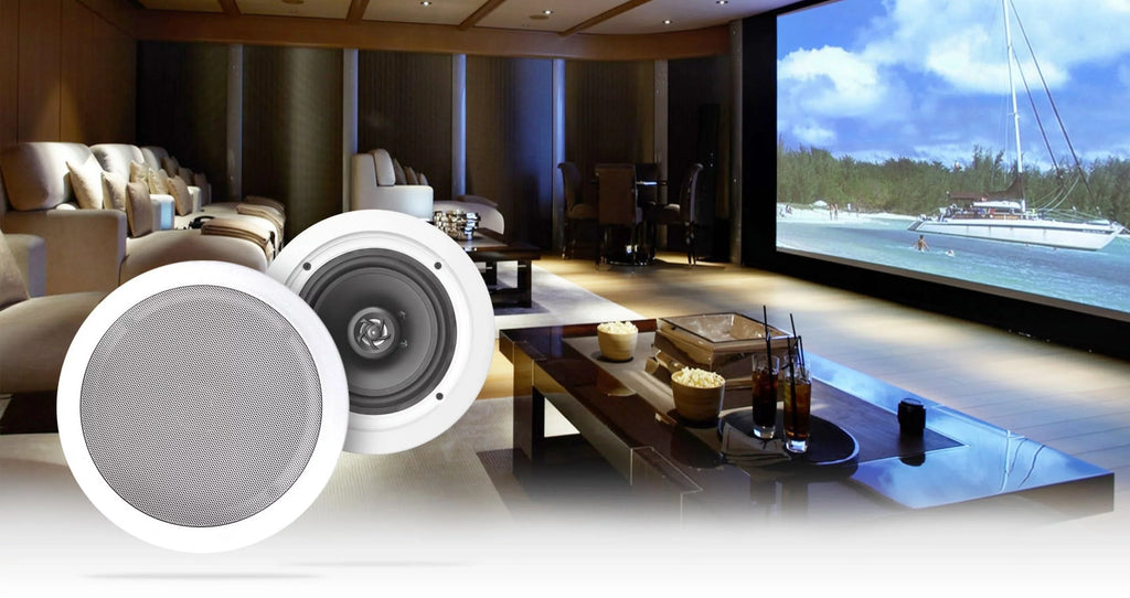 Rockville Home 8" (8) Ceiling Speaker w/ System Receiver Speakers+4-Zone 4-Room
