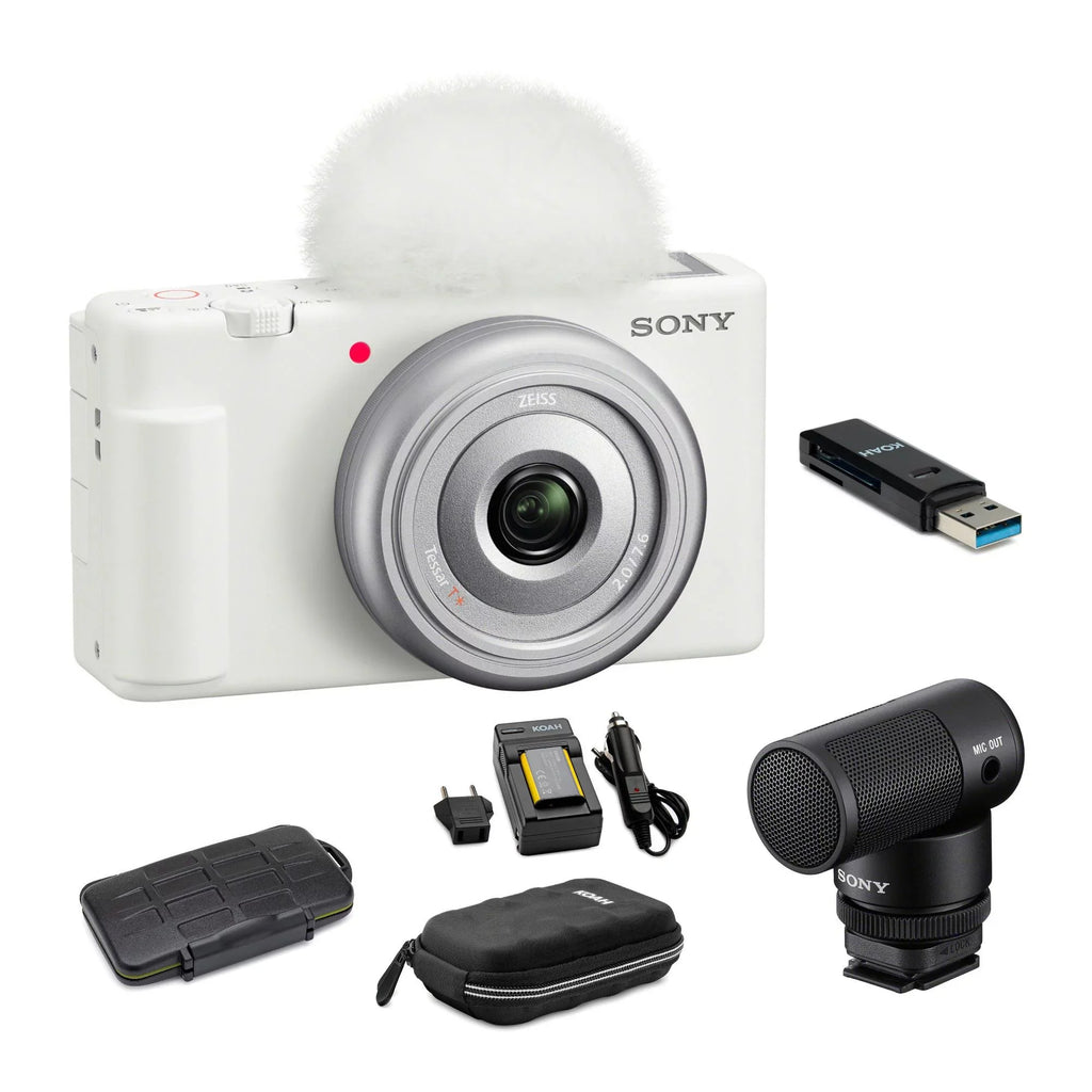 Shotgun (White) Zv-1F Vlogger Vlog Accessories and With Microphone Sony Camera