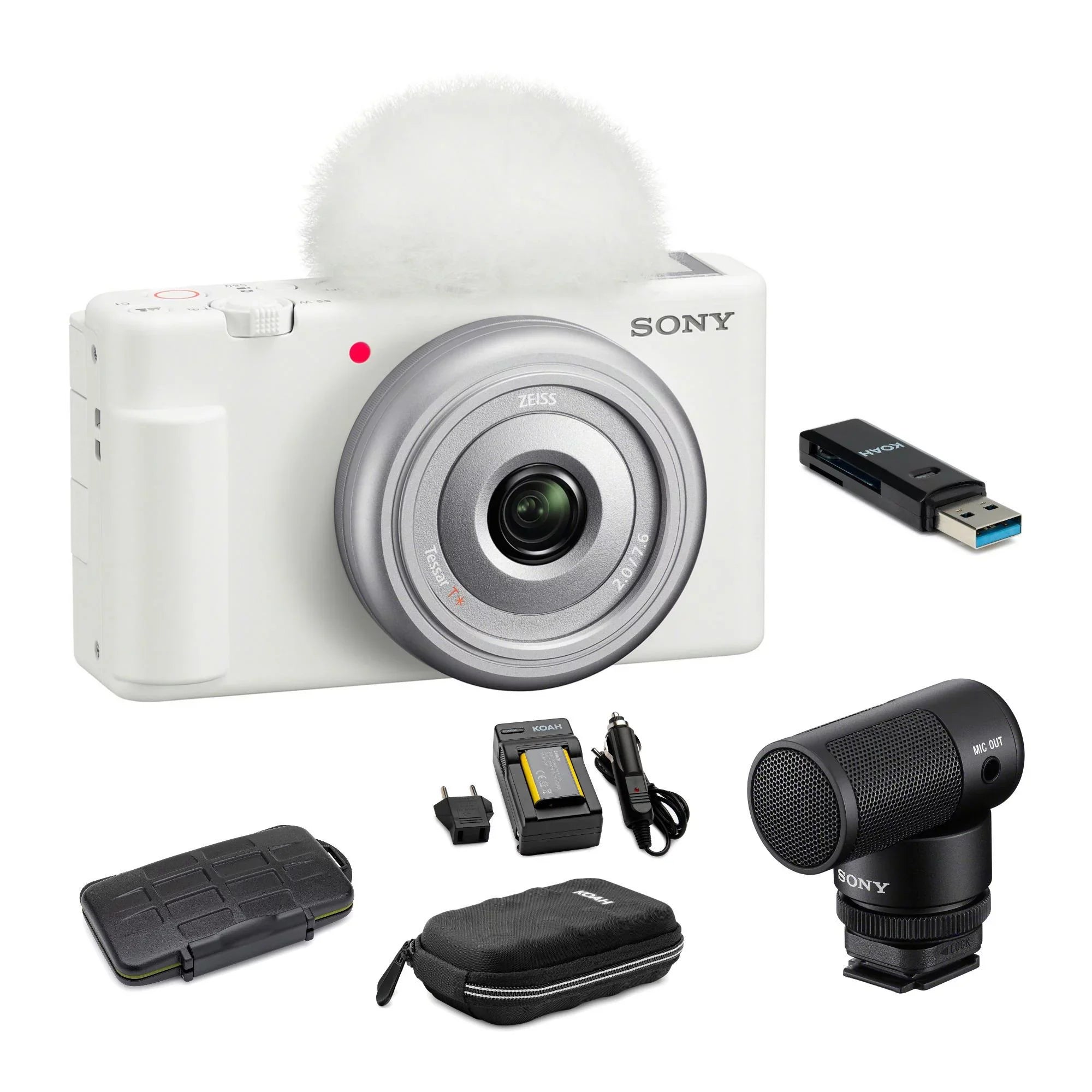 Shotgun (White) Zv-1F Vlogger Vlog Accessories and With Microphone Sony Camera