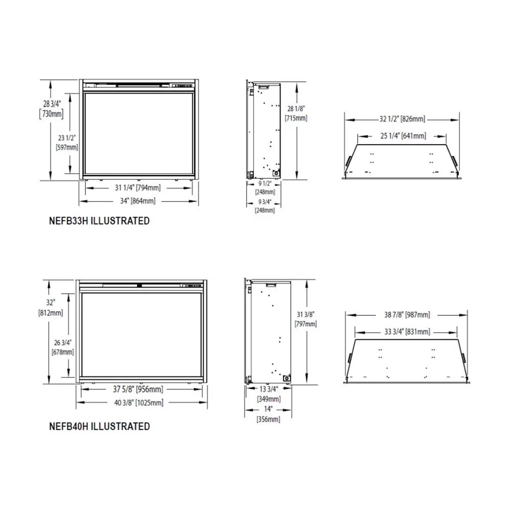 in. 40 Electric Insert Built-in Firebox Napoleon