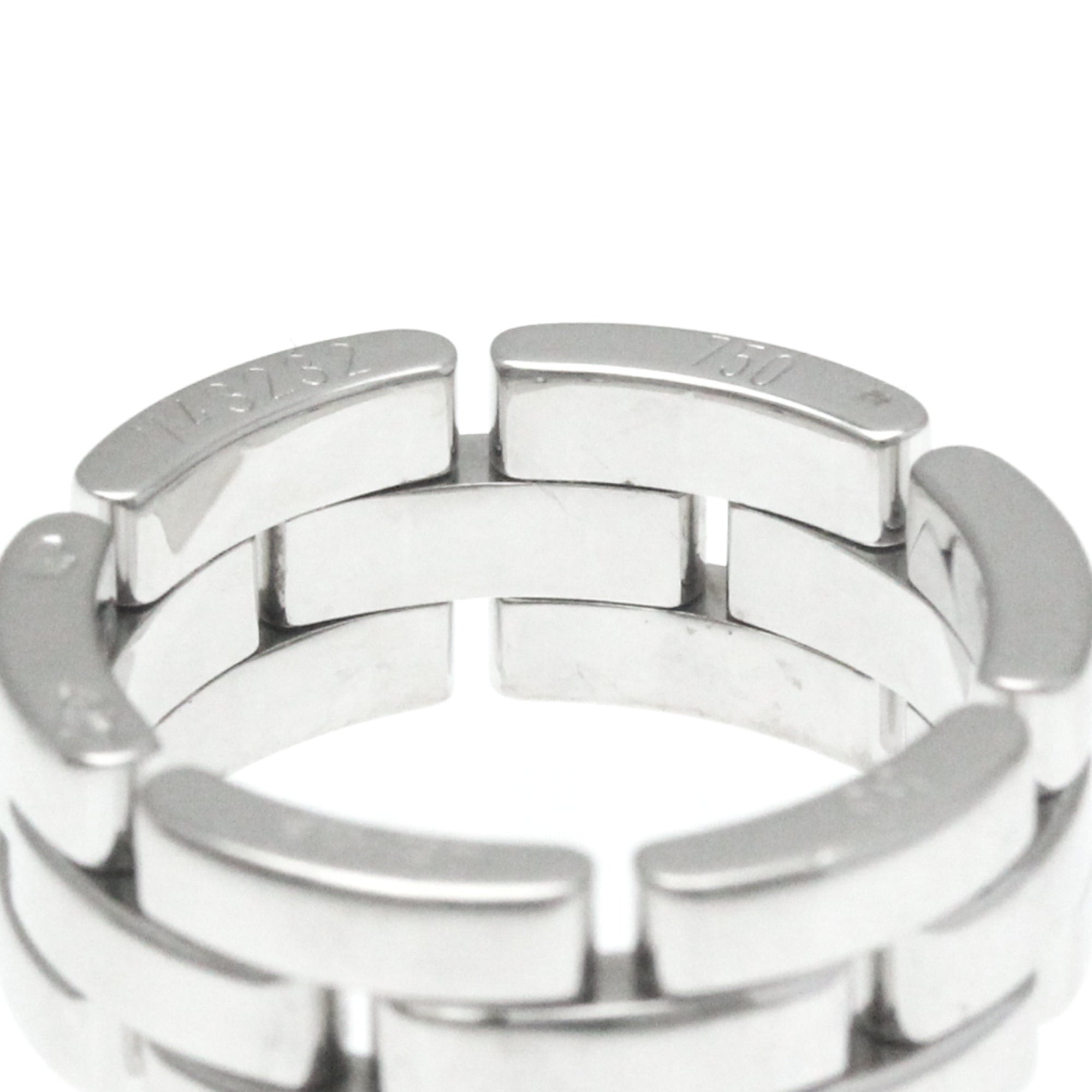 Pre-Owned Silver Stone Cartier Maillon Ring Band Fashion Ring White No (18K) Gold (Good) Panthère