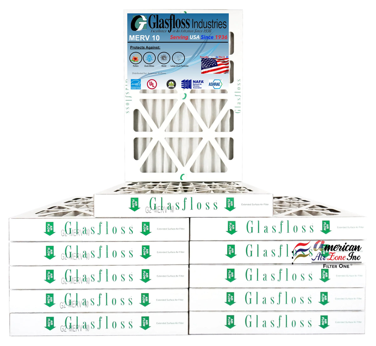 '- - Made Home Air (Pack 12) 2" Filter 10 Air USA. Office 14x25x2 or Glasfloss HVAC - - Furnace of Filter Pleated Air In MERV The Filter - - or AC